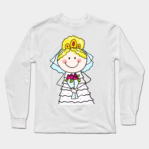 Happy doodle bride Long Sleeve T-Shirt by fears